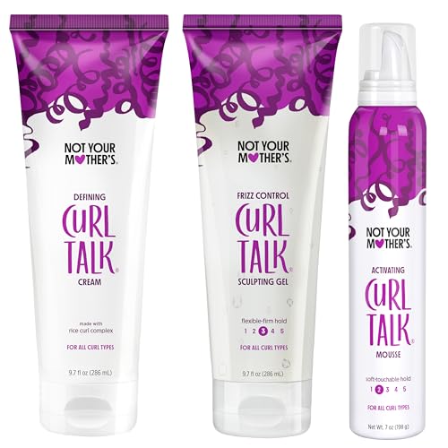 Not Your Mother's Curl Talk Kit, 9.7 fl.oz Defining Cream, 9.7 fl.oz Frizz Control Styling Gel & 7 oz Activating Mousse Beauty and Personal Care Not Your Mother's Default Title