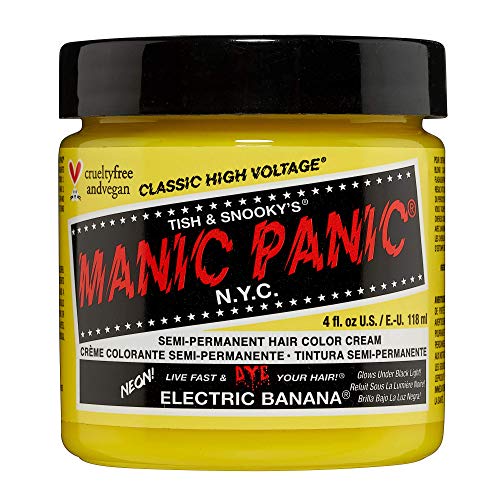MANIC PANIC Classic Electric Banana Semi Permanent Hair Color - Bright Neon Yellow Hair Dye for Women & Men That Lasts 4-6 Weeks - Vegan, Ammonia Beauty & Personal Care MANIC PANIC