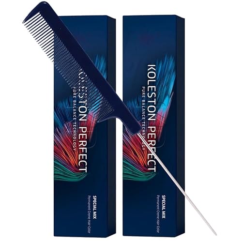 Koleston Perfect ME+ 0/44 Intense Red Permanent Hair Color Creme 2 Ounce (Pack of 2) With Pin Tail Comb - Use with Welloxon Perfect Developer Beauty & Personal Care M Hair Designs