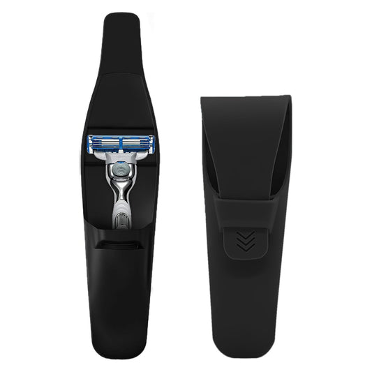 LinMei Silicone Razor Travel Case, Blue+Black, Compatible with Gillette, Parker, Merkur Razor (Black 2pcs) Beauty and Personal Care LinMei