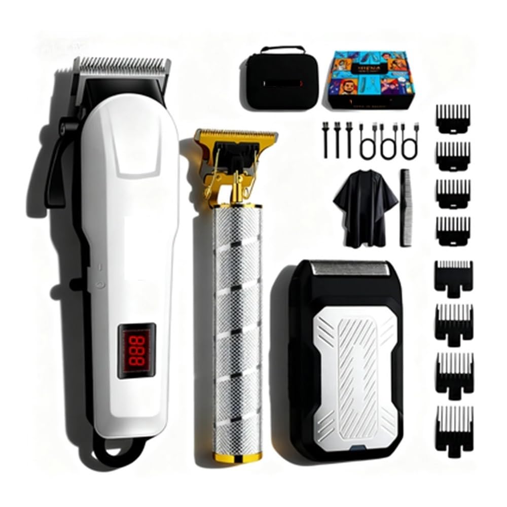 EWKYLSEM Hair Cutter Rechargeable Men's 3-Piece Oil Head Electric Trimmer Suitable for Home use Shaved Hair Salon(3-Set) Beauty and Personal Care EWKYLSEM