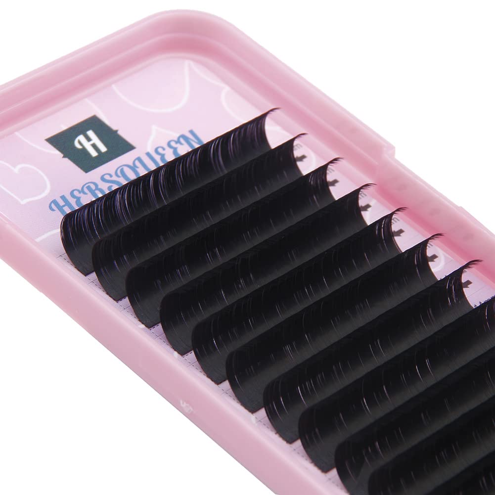 Russian Volume Eyelashes Extension Soft Natural Faux Mink Lashes .05mm Semi-Permanent Eyelashes Stable Curl Matte Black Professional Salon Use Lash Beauty & Personal Care HERSQUEEN