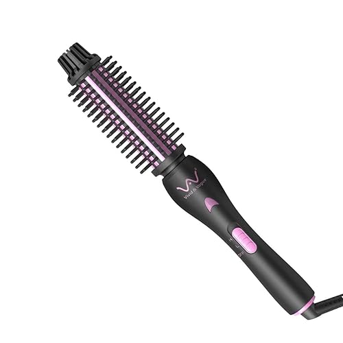 2IN1 Hair Brush Iron Professional Ceramic Hair Curling Iron/Straightener,Anti-Scald Nylon Bristles,Negative Ionic Dual Voltage for Travel,Curls Beauty & Personal Care BERTA