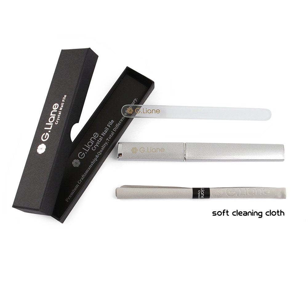 G.Liane Crystal Glass Nail File Professional Double Sided Etched Crystal Nail File Set for Nail Art & Nail Care Alternative to Metal Nail Files Emery Beauty & Personal Care G.Liane
