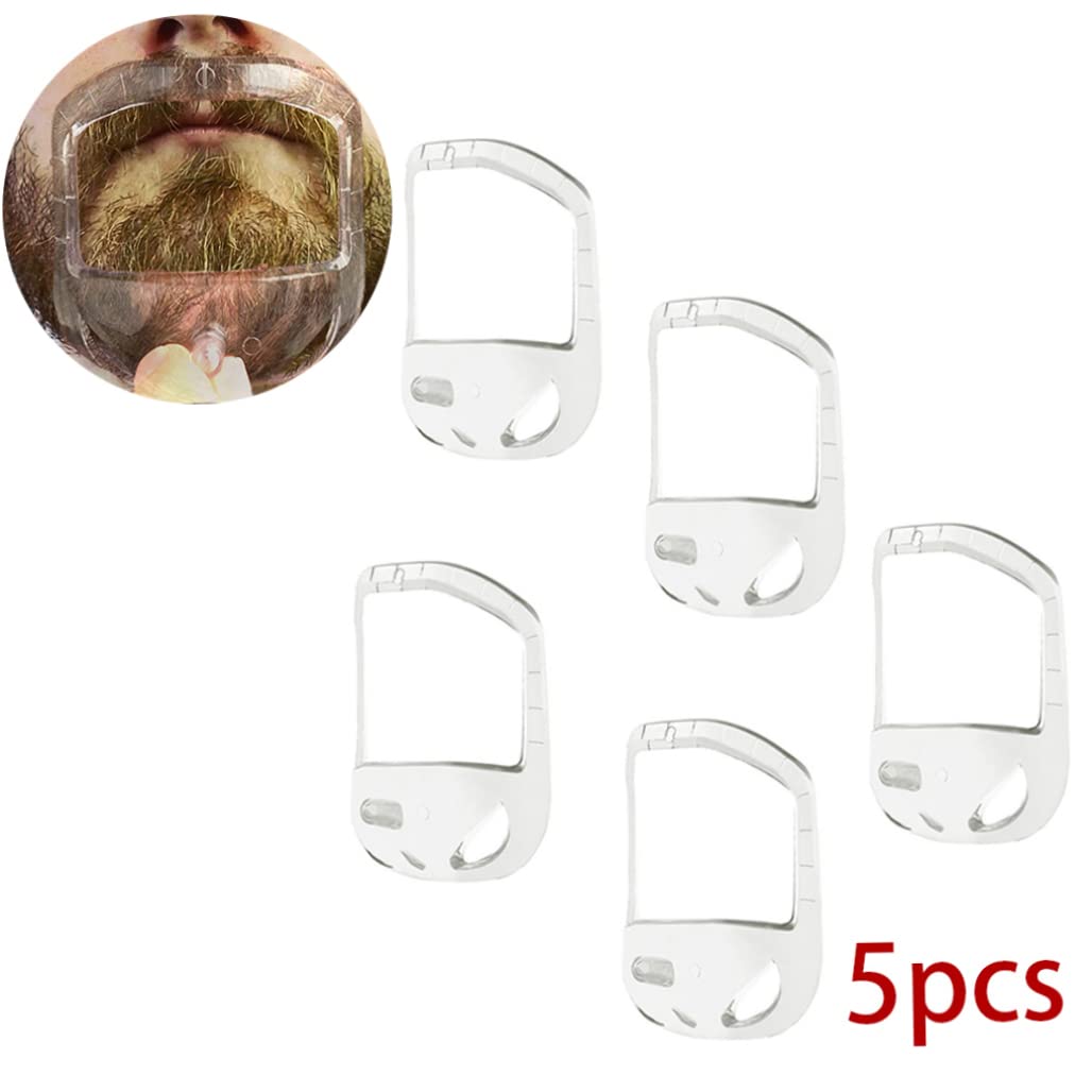 5PCS Transparent Beard Shaper Styling Tool Different Sizes Facial Hair Trimming Guide Grooming Shaper Hair Lineup Tool For Man,Beauty Beauty and Personal Care Jorzer