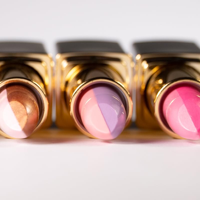 L'Paige Split-Stick Lipstick - Pink/Frost, Dual-Sided Aloe Vera Moisturizing Formula, Long-Lasting Split-Tone Frosted Satin Finish, Hydrating Smooth Beauty & Personal Care L'Paige