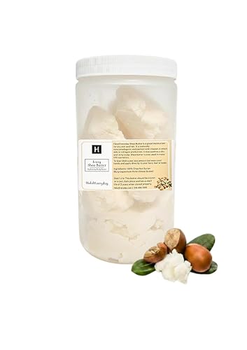 HalalEveryDay 28 oz Ivory Shea Butter- 100% Pure All Natural- Unrefined Organic Raw from Ghana- Raw African Shea Butter, Perfect for Skin, Face, Body Beauty & Personal Care HalalEveryDay