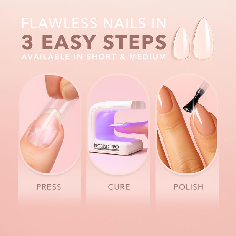 Kiara Sky Gelly Tips Starter Kit | Includes Prep, Primer, Builder, Top Coat, Tips | Almond Short Beauty & Personal Care KIARA SKY