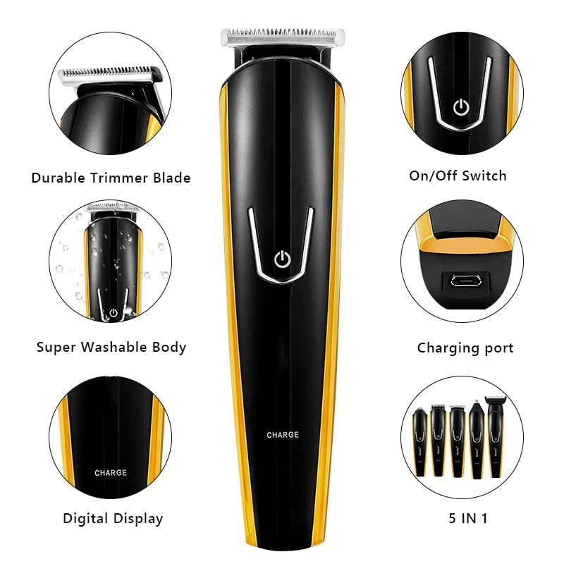 GLESVOWIO Pro Hair Clipper Men's Precision Hair Trimmer Hair Clipper Shaver Body Groomer Beard Stubble Trimer Face Shaving Machine Head Trimming Kit Beauty and Personal Care GLESVOWIO
