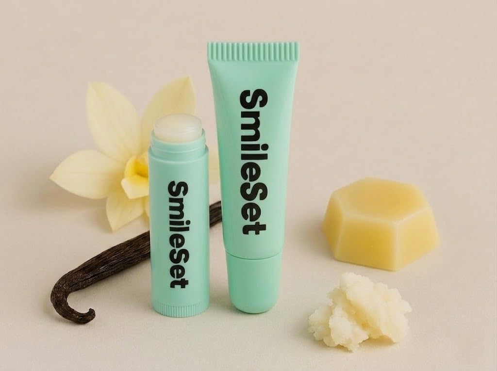 Smile Set Premium Hydrating Lip Balm and Lip Gloss Duo - Moisturizing and Nourishing Lip Care Formula - Pack of 4 Beauty and Personal Care SmileSet