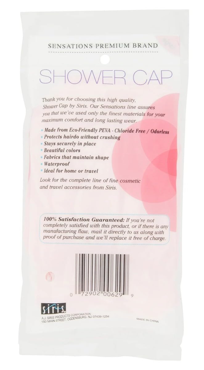Siris Shower Cap Large Solid Vinyl Beauty and Personal Care Siris