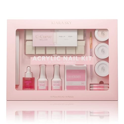 Kiara Sky 14 Piece Acrylic Nail Starter Kit (Includes EMA Monomer, Top Coat, Primer) Beauty & Personal Care KIARA SKY