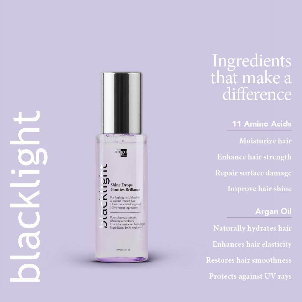 Oligo Professionnel - Blacklight Shine Drops - Weightless hair oil - Anti frizz serum - Argan oil - Nourishing - Paraben Free - Instant shine - 3.4 oz Beauty & Personal Care Oligo Professionnel