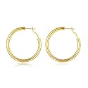Doubnine Tube Hoop Earrings Gold Lightweight Large Earrings Women Fashion Jewelry (50mm, gold) Beauty & Personal Care Doubnine