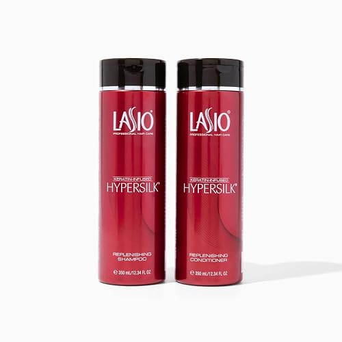 Lasio Replenishing Shampoo and Hair Conditioner Set with Amber Extract, Keratin & Jojoba Oil - Nourishing, Repairing, and Hydrating Formula for Soft Beauty & Personal Care Lasio