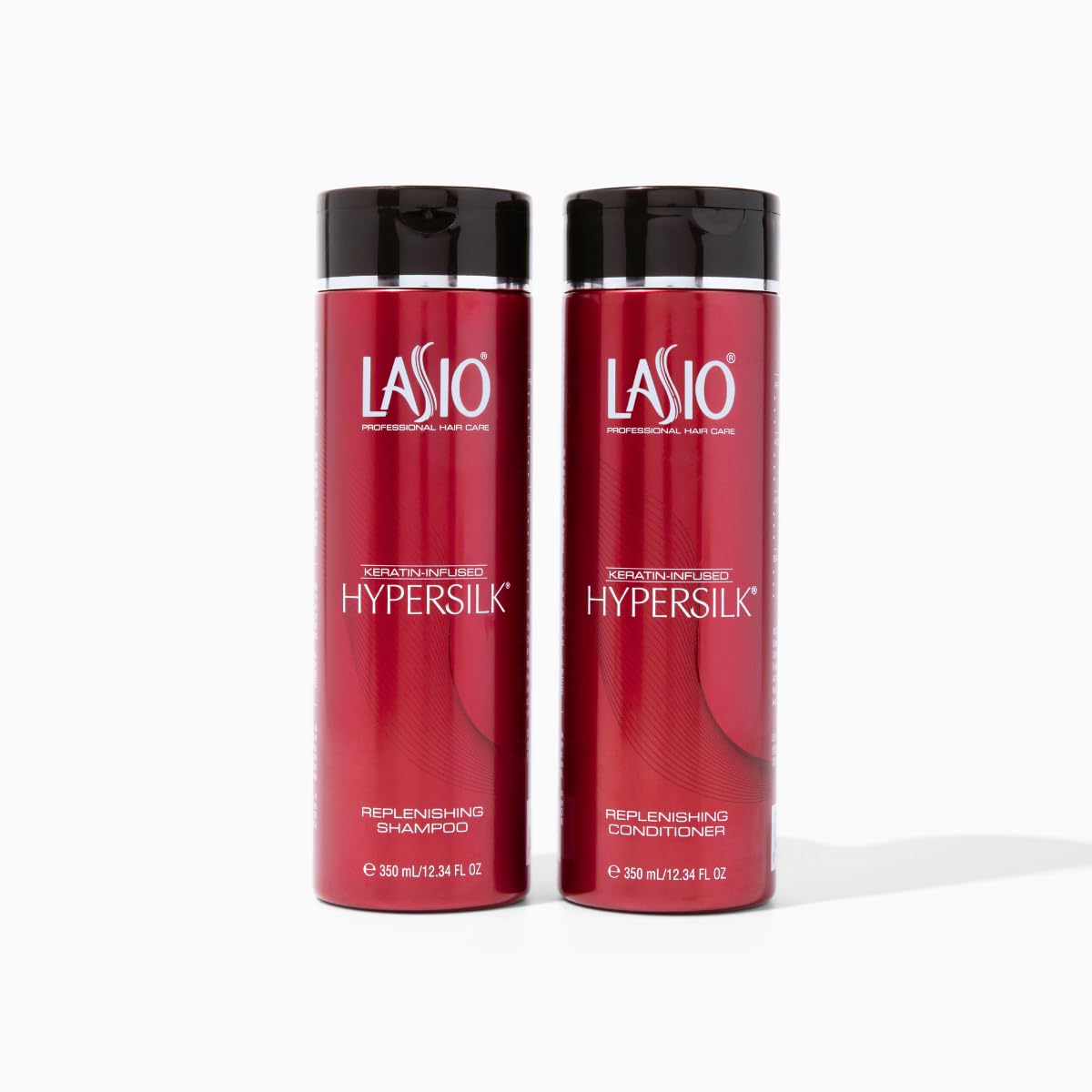 Lasio Replenishing Shampoo and Hair Conditioner Set with Amber Extract, Keratin & Jojoba Oil - Nourishing, Repairing, and Hydrating Formula for Soft Beauty & Personal Care Lasio