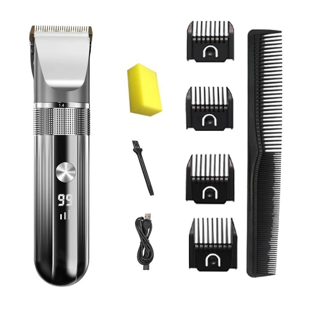 EWKYLSEM Electric Hair Clipper Professional Trimmer Household Waterproof LED Display Men USB Charging Haircut Tools Set(Black-Set1) Beauty and Personal Care EWKYLSEM