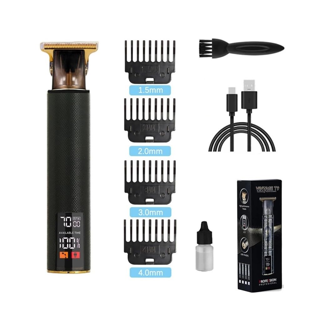 Razors LCD Digital Display T9 All Metal Shaver Travel Portable Electric Barber Electric Pusher Hair Cutting Machine(LCD Metal Dragon) Beauty and Personal Care EWKYLSEM