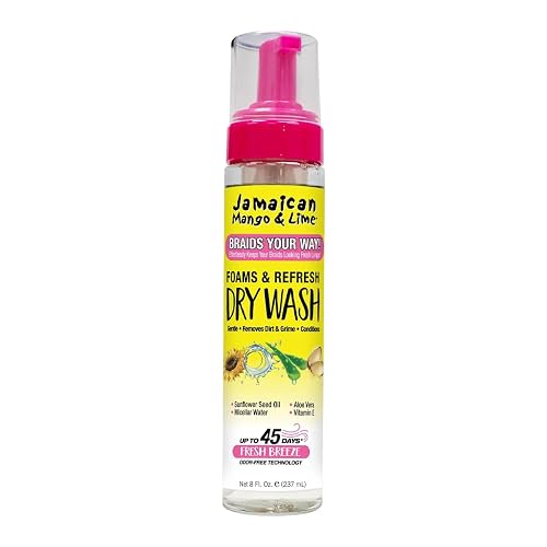 Jamaican Mango & Lime Braids Your Way Dry Wash - Gentle Cleansing Foam for Braids, Locs & Twists - No-Rinse Dry Shampoo for Scalp Beauty & Personal Care Jamaican Mango & Lime
