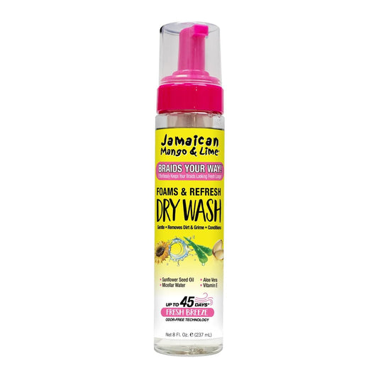 Jamaican Mango & Lime Braids Your Way Dry Wash - Gentle Cleansing Foam for Braids, Locs & Twists - No-Rinse Dry Shampoo for Scalp Beauty & Personal Care Jamaican Mango & Lime