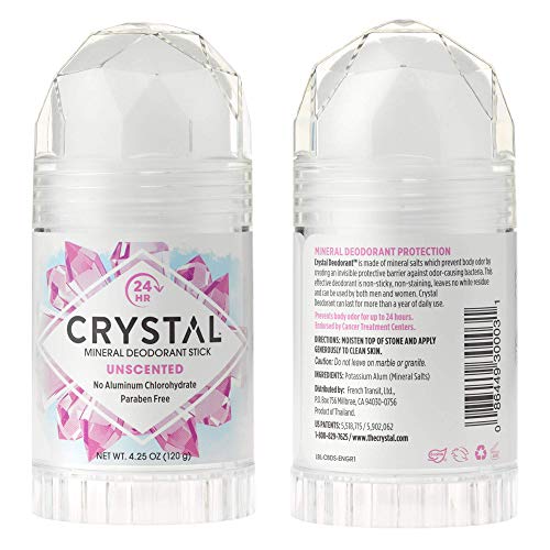 CRYSTAL Mineral Deodorant Stick - Unscented Body Deodorant With 24-Hour Odor Protection, Non-Staining & Non-Sticky, Aluminum Chloride & Paraben Free Beauty and Personal Care Crystal Essence