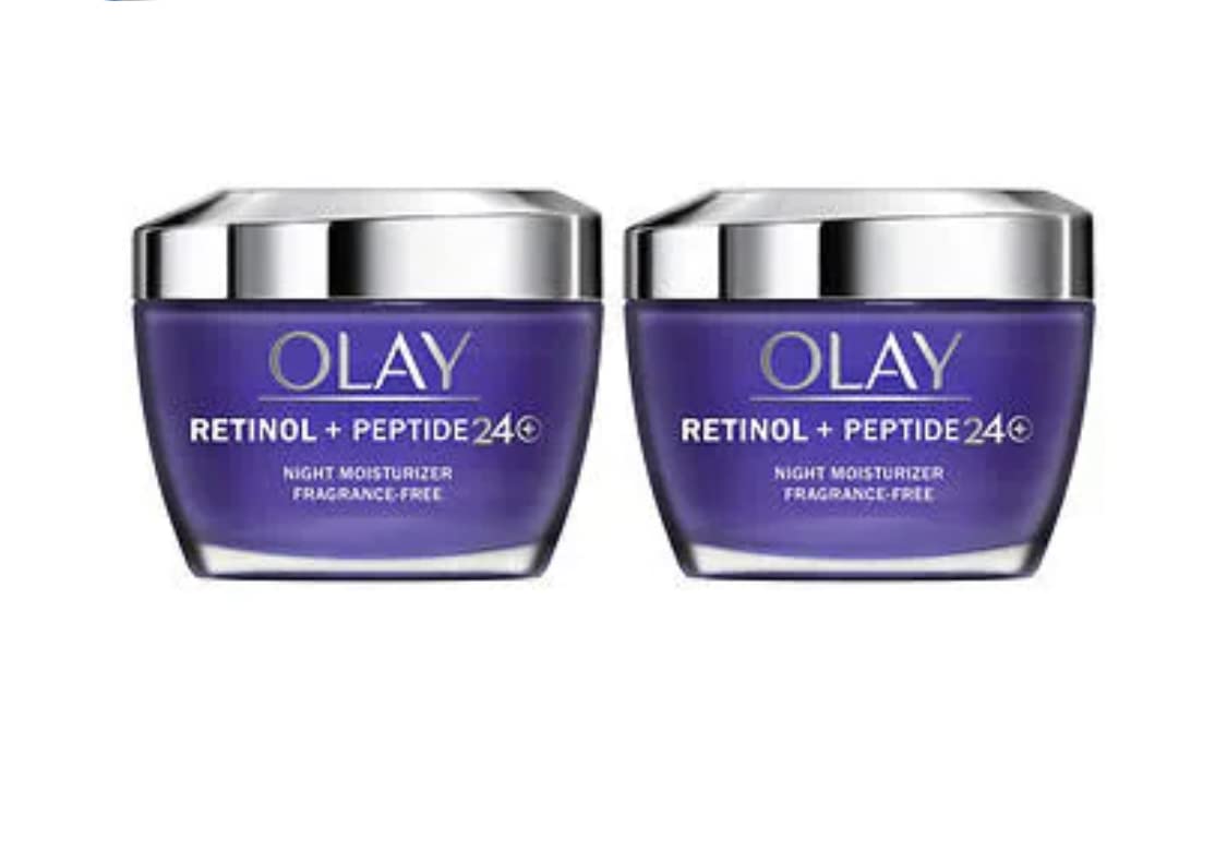 Olay Retinol + Peptide 24 Fragrance Free Night Moisturizer, 1.7 OZ (2 Packs) Beauty & Personal Care Olay