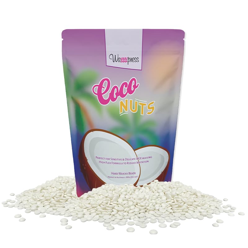 Waxxxpress Coconuts Hard Wax Beads 28.2oz - Professional, Gentle, Creamy Wax Formula Delivers the Best Brazilian Waxes, White Beauty and Personal Care Waxxxpress