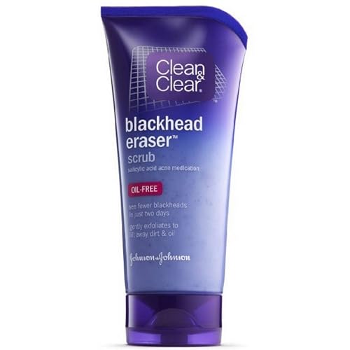 Clean & Clear Blackhead Eraser Facial Scrub with 2% Salicylic Acid Acne Medication, Oil-Free Daily Facial Scrub for Acne-Prone Skin Care, 5 oz (Pack Beauty & Personal Care Clean & Clear