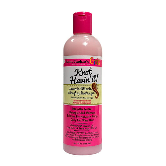 Aunt Jackie's Kids Knot Havin' It Leave-In Ultimate Detangling Hair Moisturizer for Naturally Curly, Coily and Wavy Hair, 12 oz