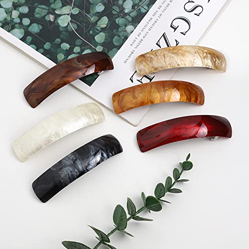 Retro Large Hair Barrettes for Women, Hair Clips French Clip Barrettes Exquisite Hair Clips for Women Ladies, pack of 6 (Classic Pattern) Beauty & Personal Care FOZUBOYO