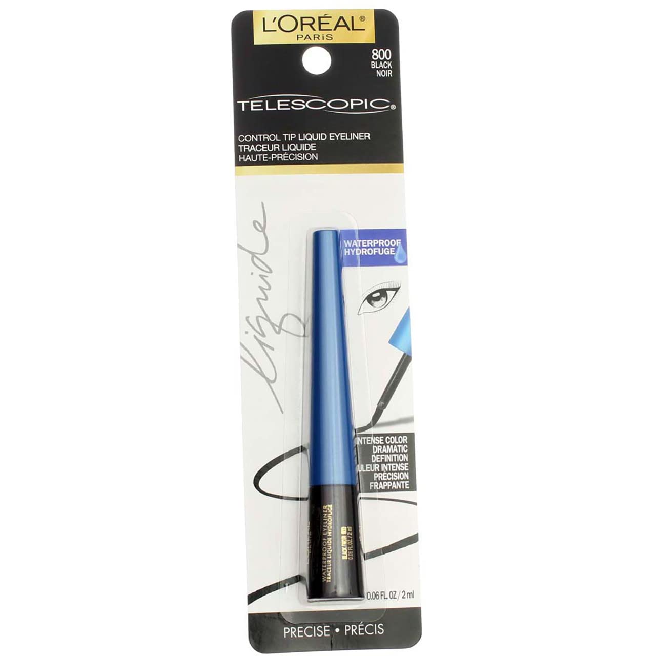 L'Oreal Telescopic Waterproof Precision Liquid Eyeliner, Black [800] 0.06 oz (Pack of 2) Beauty & Personal Care L'Oreal Paris