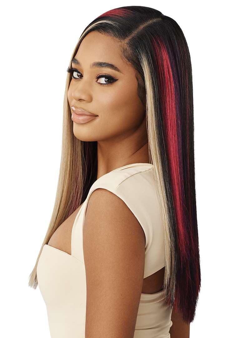 Outre Lace Front Wig - Perfect Hair Line - Swoop Series Y-Part 207 (DR LILAC PINK)