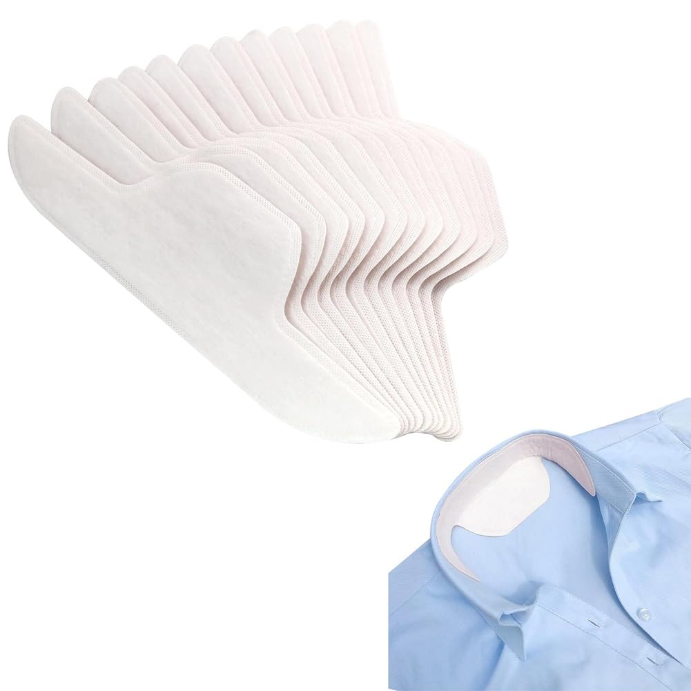 AKOAK 10 Pcs Shirt Neck Pad, Disposable Absorbent Perspiration Collar Stickers, Invisible Collar Protector, Absorbent and Antiperspirant Stickers Keep Beauty and Personal Care AKOAK