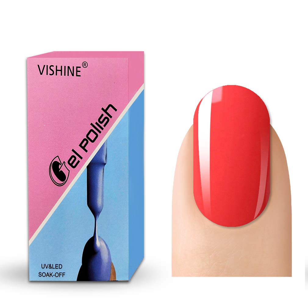 Vishine Gelpolish Gel Nail Polish Lacquer Shiny Color Soak Off UV LED Professional Manicure Tomato(1590) Beauty & Personal Care Vishine