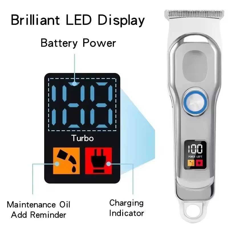 GLESVOWIO Professional Hair Clipper Rechargeable Electric Trimmer for Men Beard Kids Barber Cutting Machine Haircut LED Screen Waterproof Beauty and Personal Care GLESVOWIO