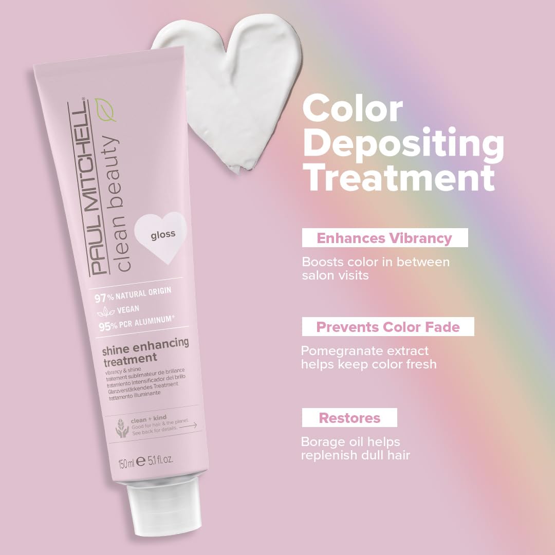 Paul Mitchell Clean Beauty Color-Depositing Treatment, For Refreshing + Protecting Color-Treated Hair, Gloss, 5.1 fl. oz. Beauty & Personal Care Paul Mitchell