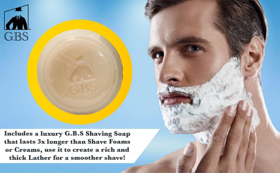 G.B.S Stainless Shaving Soap Bowl, Synthetic Stainless Brush, Luxurious Classy Modern Finish, 3 Pieces Beauty & Personal Care G.B.S