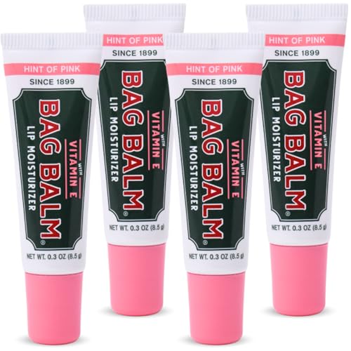 Vermont's Original Bag Balm Moisturizing Lip Balm with Vitamin E - Pack of 4 0.3oz Tubes (4 Pack, Hint of Pink) Beauty and Personal Care Bag Balm