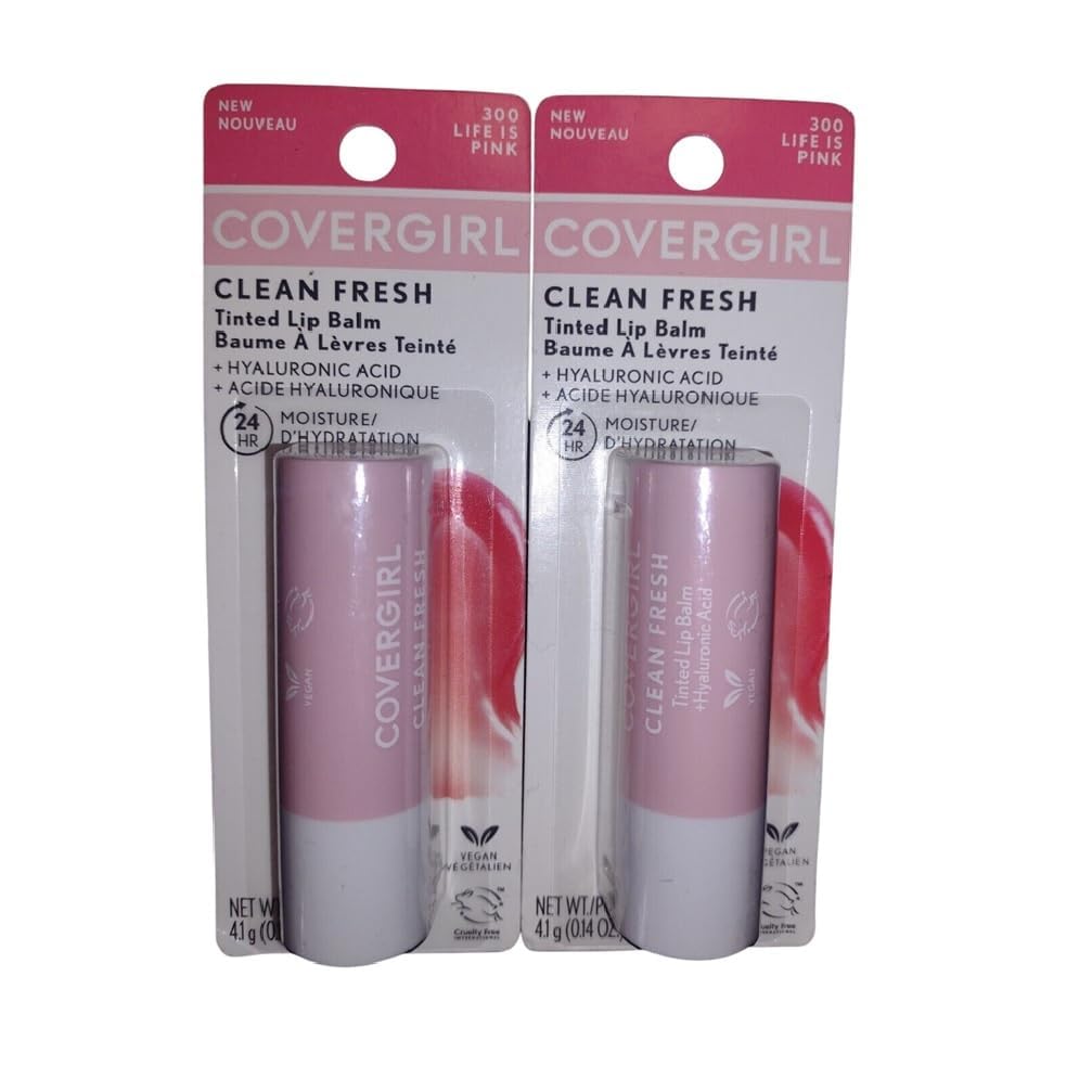 Pack of 2 CoverGirl Clean Fresh Tinted Lip Balm, Life is Pink 300 Beauty and Personal Care COVERGIRL