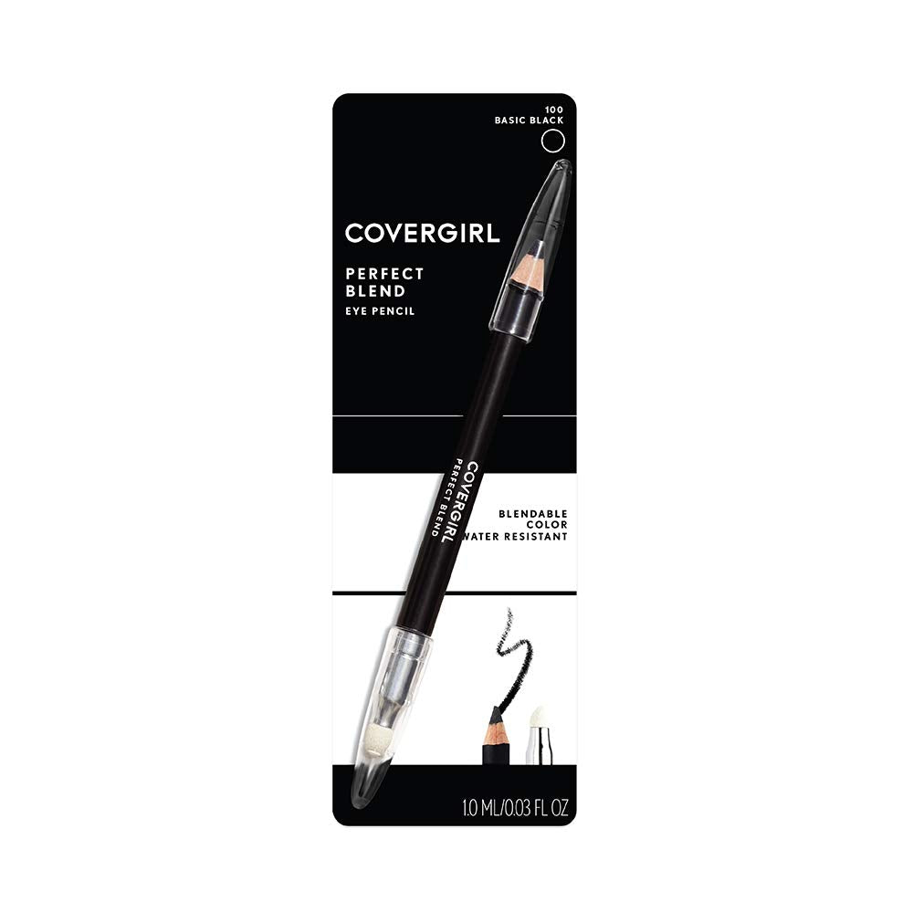 COVERGIRL Perfect Blend Eyeliner Pencil, Basic Black, 1 Count (.03 oz), Eyeliner Pencil with Blending Tip For Precise or Smudged Look (packaging may Beauty & Personal Care COVERGIRL