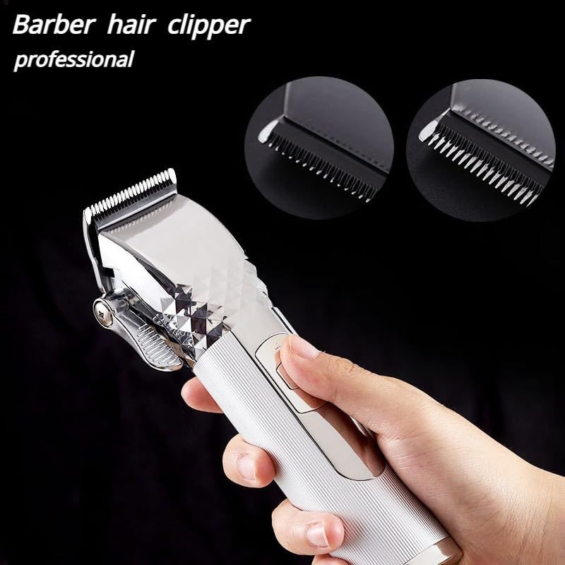 GLESVOWIO Pro Hair Clipper Professional Titanium Ceramic Blade Cordless Rechargeable Trimmer Barber Haircut Grooming Kit(Gold) Beauty and Personal Care GLESVOWIO