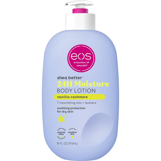eos Shea Better Body Lotion Vanilla Cashmere, 24-Hour Moisture Skin Care, Lightweight & Non-Greasy, Natural Shea, Vegan, Vanilla Body Lotion Beauty & Personal Care eos