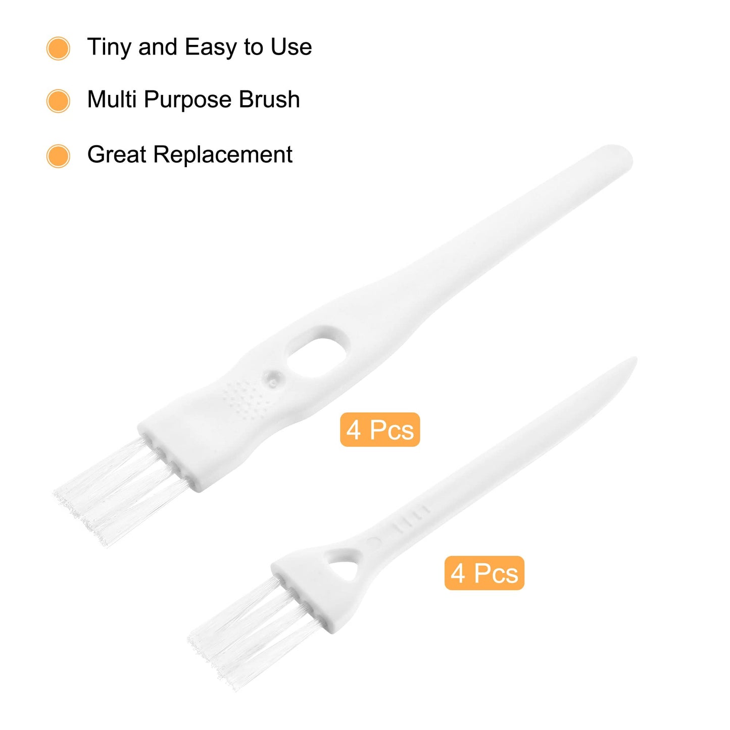 MECCANIXITY Shaver Cleaning Brush Tools with White Handle White Nylon Bristles 2 Sizes for Keyboard, Window Track, Vent Outlet, Home, Office, 8 Pack Beauty and Personal Care MECCANIXITY