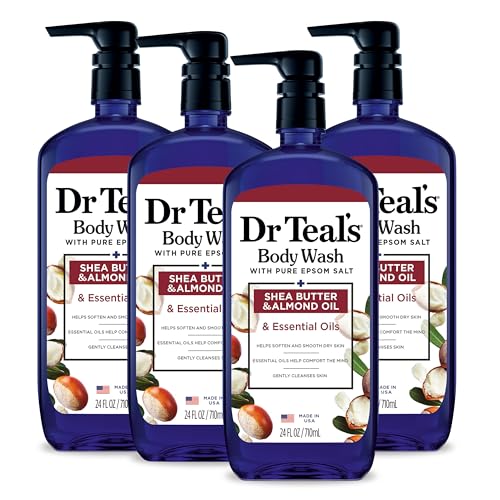Dr Teal's Body Wash with Pure Epsom Salt, with Shea Butter & Almond Oil, 24 fl oz (Pack of 4) Beauty & Personal Care Dr Teal's