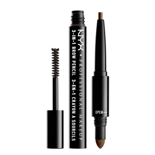 NYX PROFESSIONAL MAKEUP 3-In-1 Brow Pencil, Eyebrow Pencil - Soft Brown Beauty & Personal Care NYX PROFESSIONAL MAKEUP