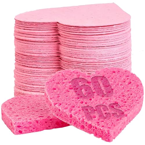 60-Count Compressed Facial Sponges | Makeup Remover Sponge | 100% Natural Cosmetic Spa Sponges for Facial Cleansing | Exfoliating Mask | Face Scrubber Beauty & Personal Care GreenBoll