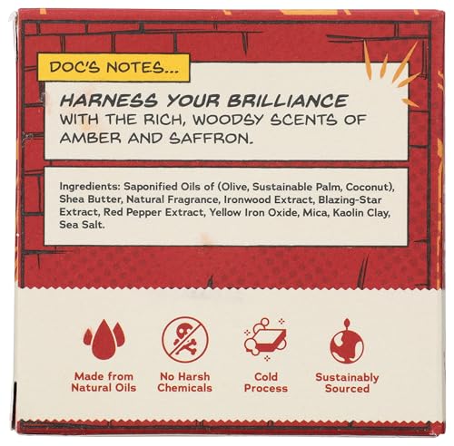 Dr. Squatch All Natural Men's Soap Bar Marvel Stark Cleanse Ironman Limted Edition with Zero Grit Blazing-Star 5oz with Natural Oils Beauty & Personal Care Dr. Squatch