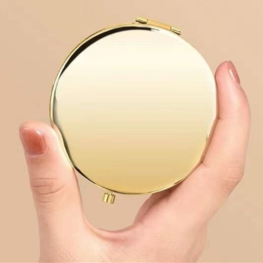 mpowtech 5 Pack Magnifying Compact Mirrors Bulk - Gold Small Mirror for Purse,Double Sided Travel Makeup Mirror with 1x and 2X Magnification,Cosmetic Beauty & Personal Care mpowtech
