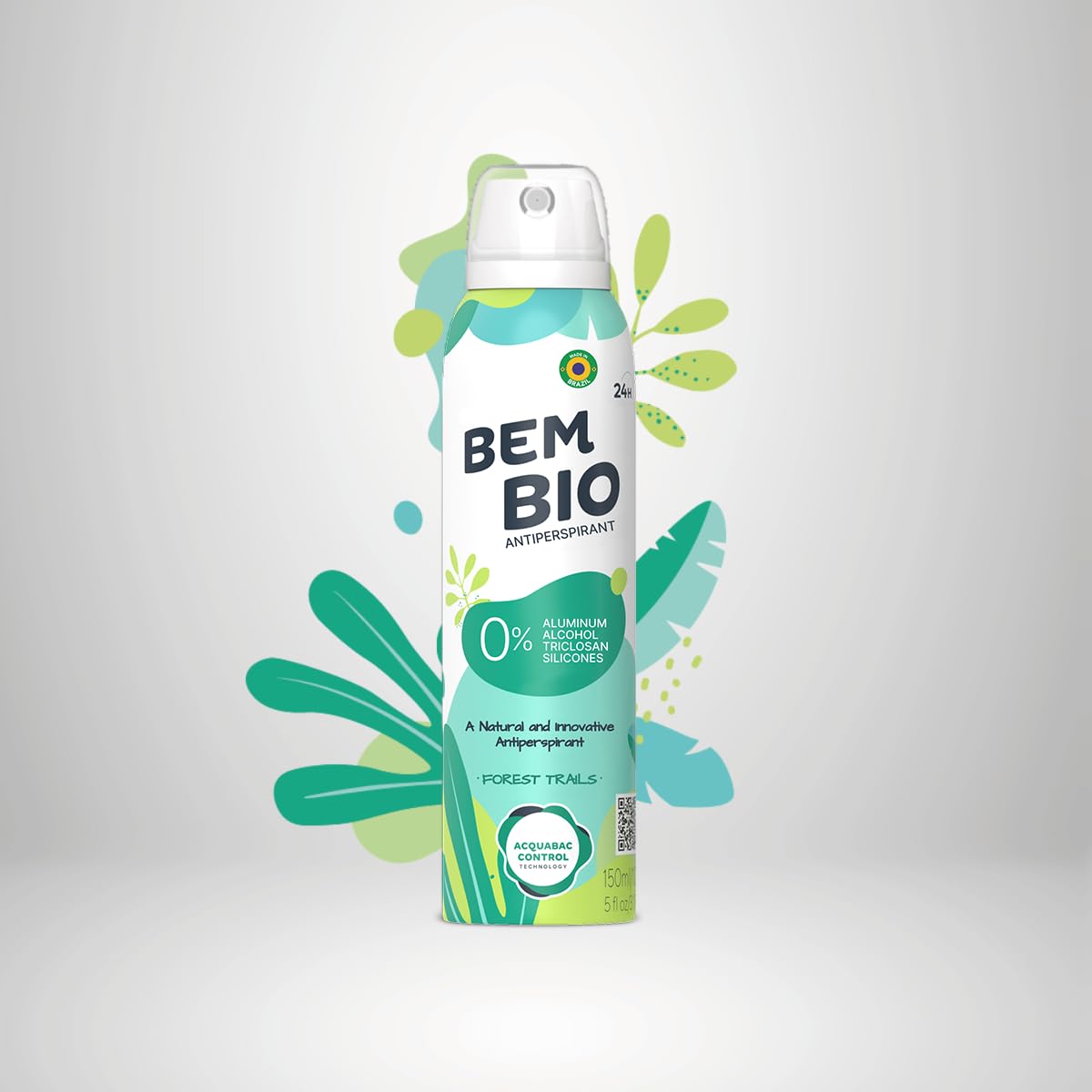 Bem Bio Forest Trails Biotranspirant Deodorant Natural, Aluminum-Free, Vegan, 24-Hour Protection, 150ml (5.07 fl oz) Beauty and Personal Care BEM BIO