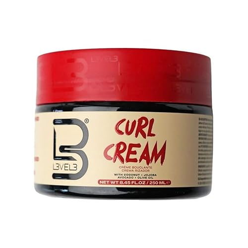 Level 3 Hydrating Curl Cream - With Coconut and Jojoba Oil for Coily and Curly Hair - Lock In Moisture and Shine Beauty & Personal Care L3